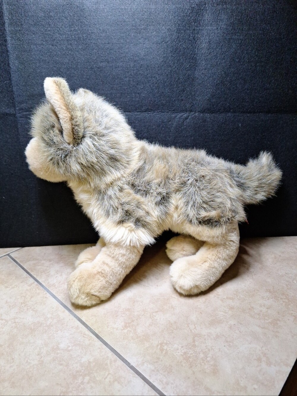 Douglas Cuddle Toys Tyson Wolf #1836 Brown Tan Gray Long Plush Fur 13" 2018 - Picture 5 of 16